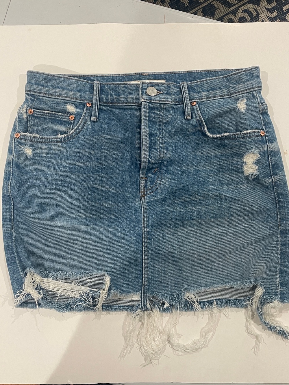 Mother Superior Denim Miniskirt frayed Skirt - factory sample